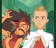 Catra playing with Adora