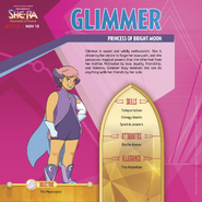 Glimmer's trading card (back)