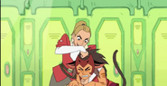 Adora giving Catra a noogie