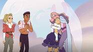 Angella hugs Glimmer, "The Beacon"