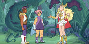 Glimmer and Bow listen to She-Ra air her grievances