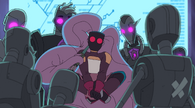 Entrapta in her castle, surrounded by robots