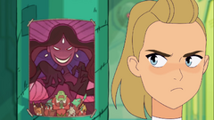 Adora, looking at her punching bag, imagines that she is an "evil princess"