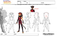 Character model sheet for Catra's season 4 design, drawn by Ray Geiger