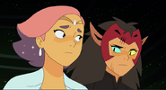 Glimmer and Catra share a glance