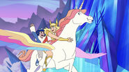 Frosta and She-Ra riding on Swift Wind