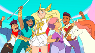 The others cheer their victory, but She-Ra and Glimmer do not