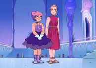 Glimmer standing with Adora during Princess Prom