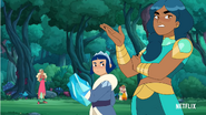 Mermista, Frosta and Perfuma help with an evacuation