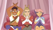 A horseshoe lands on Adora’s head