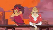 Catra and Adora in the Fright Zone.