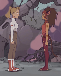 Adora telling Catra that she is leaving the Horde