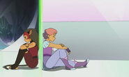 Catra and Glimmer talking and telling stories to each other