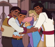 George, Bow, Glimmer, Adora, and Lance hug, "Reunion"