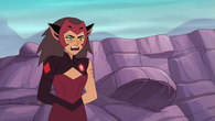 Catra "impersonating" Hordak while trying to talk to Scorpia