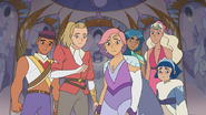 Glimmer and the princesses see the severed communication panel
