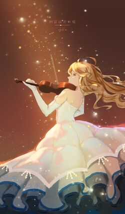 Your Lie In April Shigatsu Wa Kimi No Uso Kaori Miyazono Playing Violin  Art Board Print for Sale by SDStore03