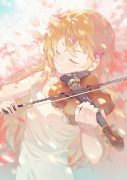 Wallpaper look, girl, violin, anime, Shigatsu wa Kimi no Uso for