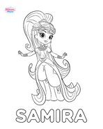 Princess Samira Shimmer and Shine Coloring Page