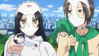 "A scene from "Dirty Terrorism Benefits Whom?", censored by a sticker of Ayame."