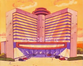 Sea Side Hotel por la noche