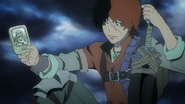 Favaro holding Lavalley's card