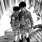 Eren le dice a Levi que le de el suero a Armin