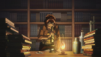 Hanji examina un cristal