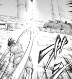 Gabi destruye el tren blindado.