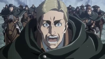 Erwin y sus soldados avanzan hacia el Titán Bestia