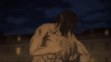 Reiner se transforma en una forma parcial del Titán Acorazado para detener a Eren