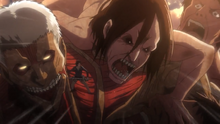 Ymir se va con Reiner y Bertolt