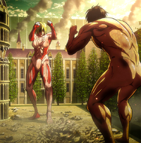 Annie vs Eren anime