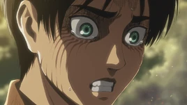 Eren enfurecido ante la desición de Levi
