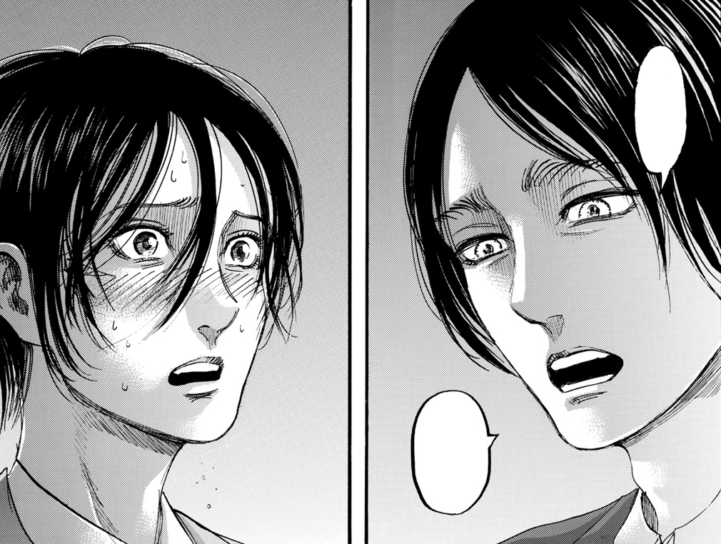 attack on titan mikasa and eren manga