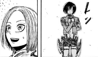 Mikasa salutes Louise and her mother