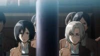 Rico warns Mikasa that lying will not help Eren