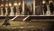 Ymir kneeling in front of Fritz