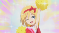 Christa cheers for her team