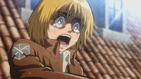 Armin watches Eren get eaten