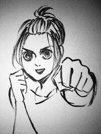 Isayama's initial sketch of Gabi