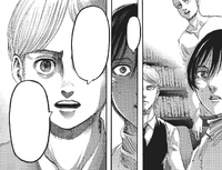 Mikasa is shocked as Armin considers having Eren devoured sooner