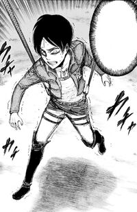 Eren struggles to maintain balance