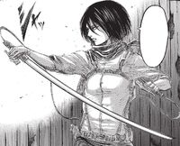 Mikasa readies her blade