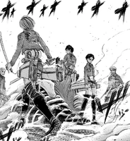 Squad Levi surrounds Eren