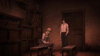 Mikasa warns Armin he might not catch Conny in time