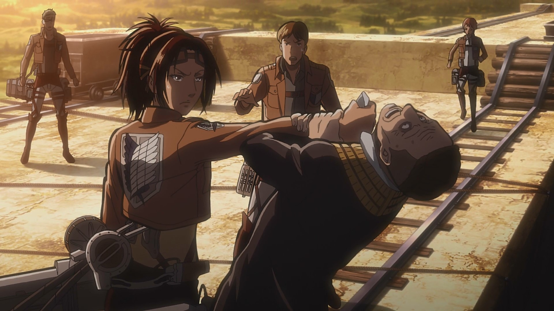 Levi dá uma surra no Titan Bestial - Shingeki no Kyojin Dublado