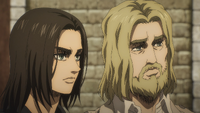 Eren and Zeke watch Grisha's memories