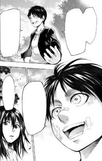 Eren describes the outside world to Mikasa