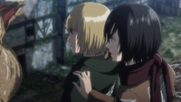 Mikasa notices Armin is being quiet